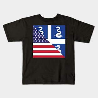 Martinique American Flag Half Martinician USA Kids T-Shirt